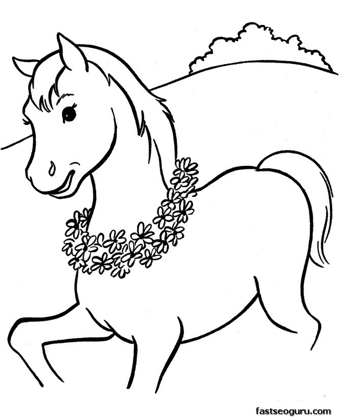 coloring pages Animal Beautiful horses Colt walking